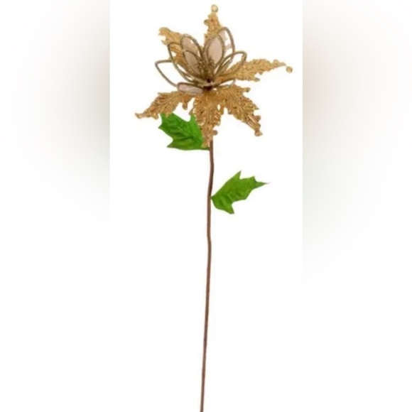 Hobby lobby 7 piece Gold Poinsettia StemGold Metallic...